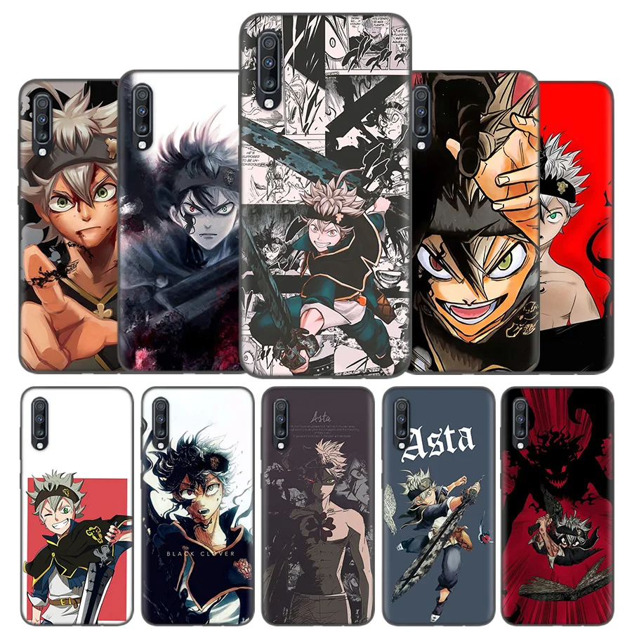 

Silicone Case Cover For Samsung Galaxy A50 A80 A70 A60 A40 A30 A20 A20e A10 A9 A8 A7 A6 Plus 2018 Note 10 9 8 Black Clover Anime