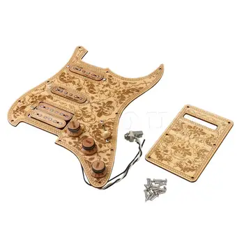 

Yibuy Multicolor Maple Guitar Protective Pickguard SSH Style Carved