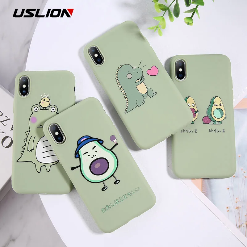Чехол USLION карамельных цветов для iPhone 11 Pro XR X Xs Max чехол телефона с сердечками 6 6S 7 8
