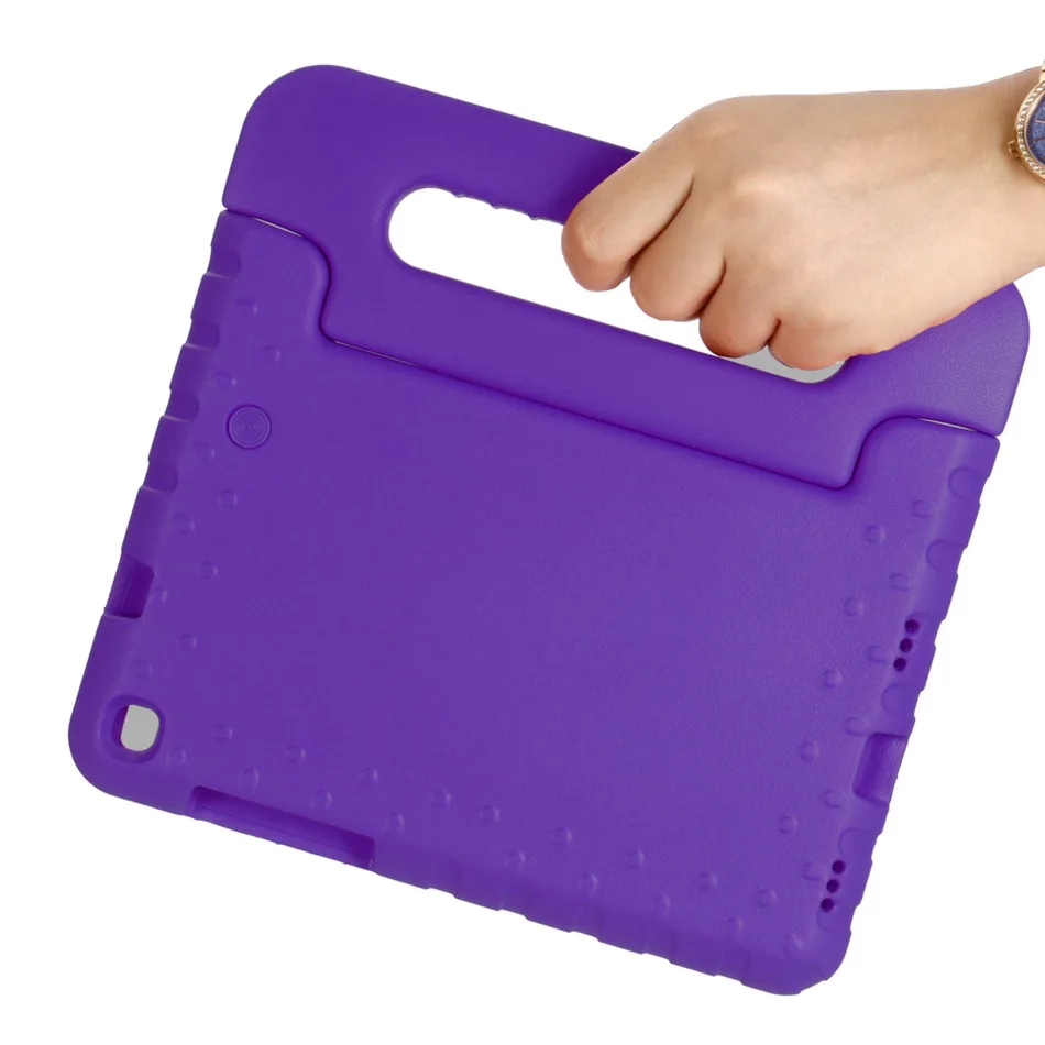 Чехол для samsung Galaxy Tab A 8,0 SM-T290 T295 T297 ручной ударопрочный EVA чехол для всего тела с ручкой чехол-подставка для детей - Цвет: Фиолетовый