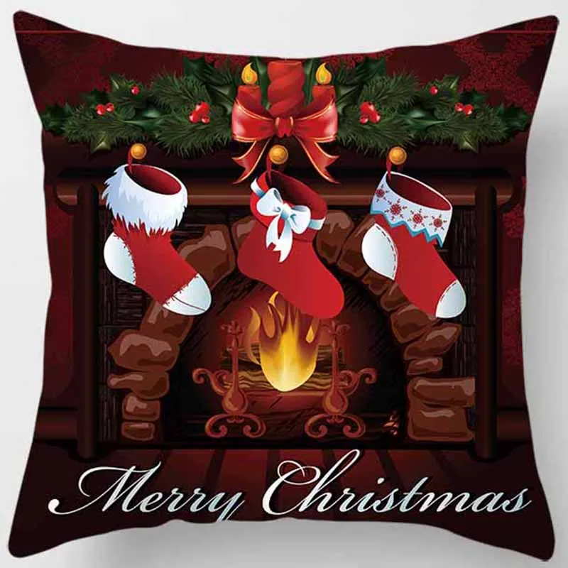 Красивые Рождественские елки цветные шаровые наволочки для подушек с принтом квадратная наволочка милые Мультяшные наволочки размер 45*45 см