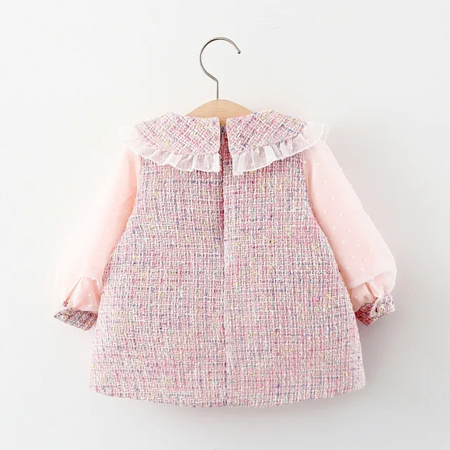 Humor Bear Baby Girls Dress 2022 Korean-Style Patchwork long Sleeve Dress Baby Princess Dress Infant Toddler Clothes for 0-24M 3
