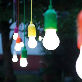 

Creative LED Hanging Light Bulb Battery Powered Colorful Pull Cord Bulbs Home Decoration Pendant Lamp Garden Outdoor Light