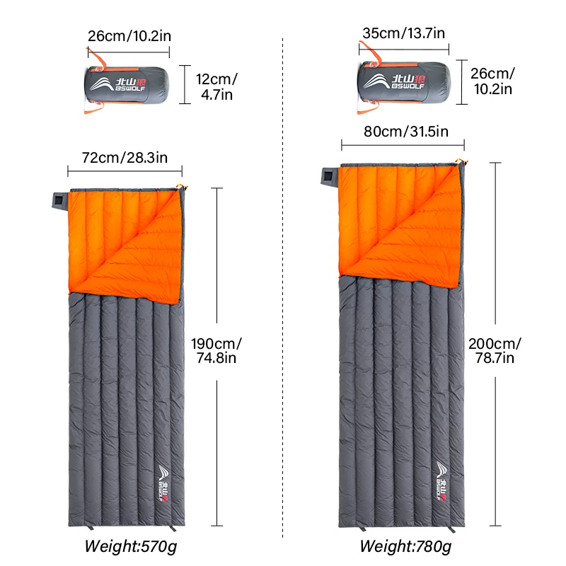 BSWolf Camping Ultralight Sleeping Bag Goose Down Waterproof Bag Portable Outdoor Warm Travel Sleeping Bag sleeping bag