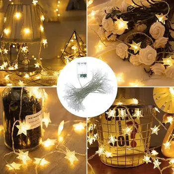 

LED Star String Lights Christmas Fairy Lights Garland Outdoor Home For Wedding/Party/Curtain/Garden Decoration