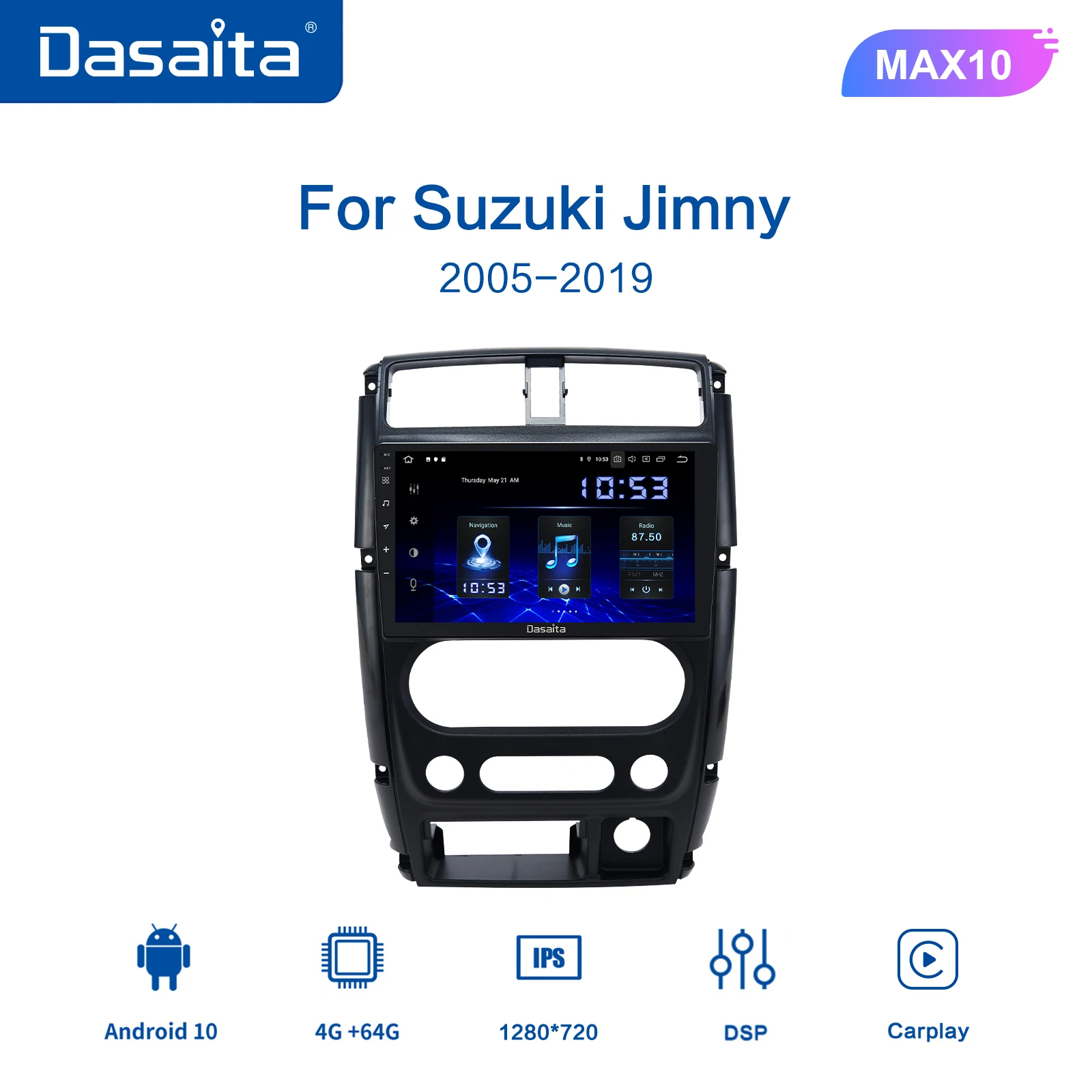 Dasaita для Suzuki Jimny 2007-2015 автомобильное радио Android 10 навигация GPS 9 &quotIPS мульти
