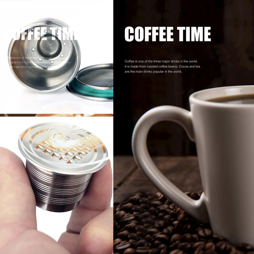  Stainless Steel Nespresso Refillable Coffee Capsule Tamper Reusable Cafe Pod Machine Accessories Ki - 4000553412525