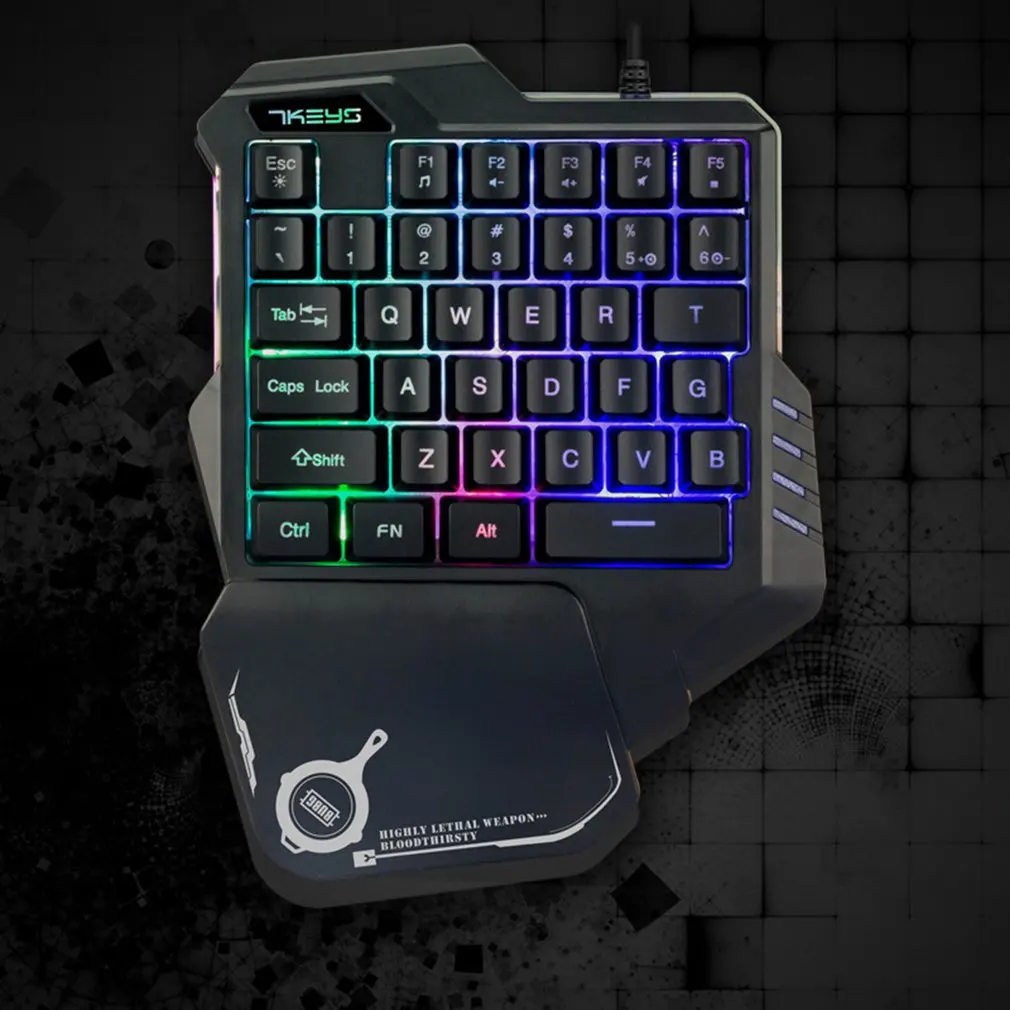  G30 1.6m Wired Gaming Keypad with LED Backlight 35 Keys One-handed Membrane Keyboard for LOL/PUBG/C