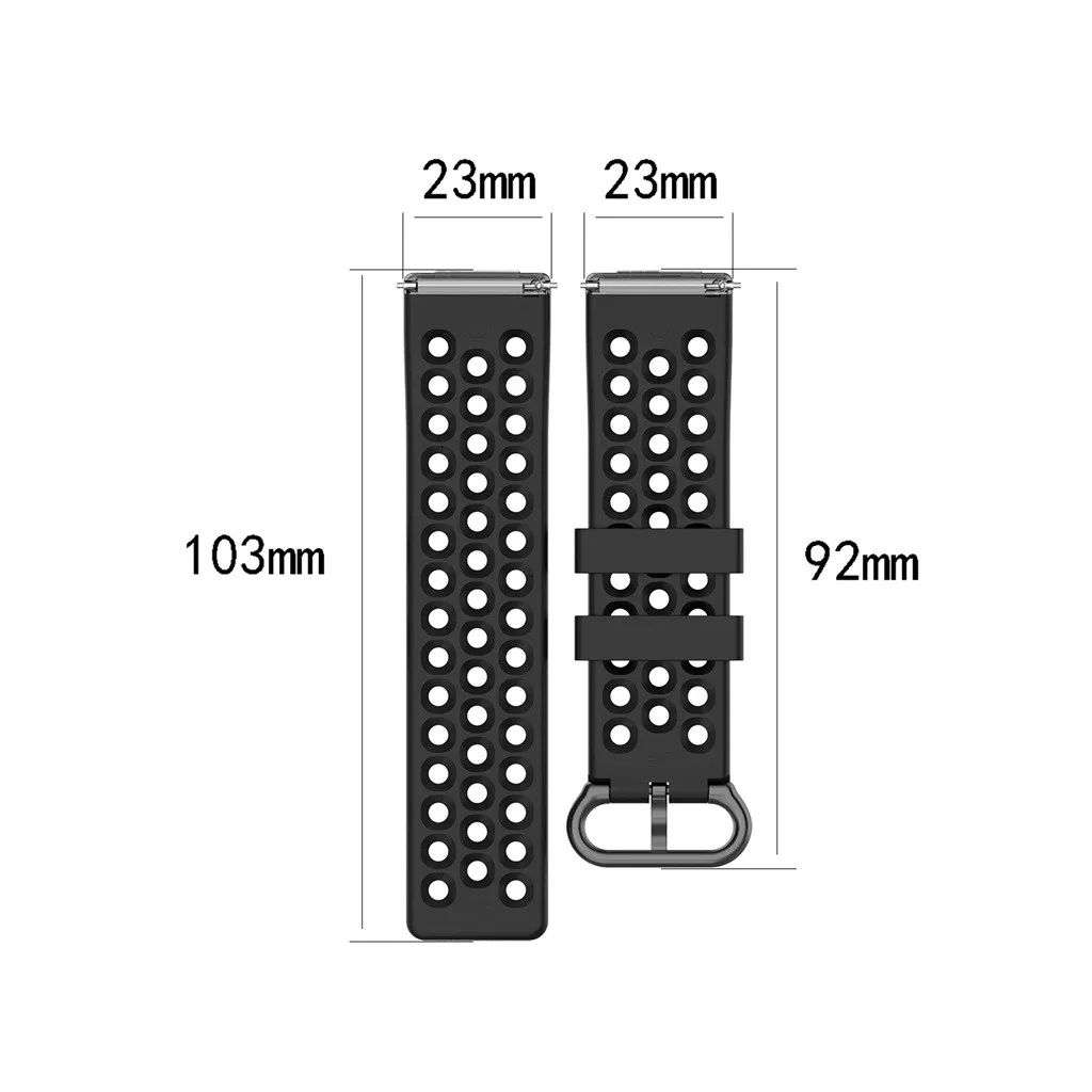 Силиконовый ремешок для наручных часов, совместимый с fitbit Versa 2, умные часы, силикагель, 103+ 92 мм, длина 23 мм, ширина