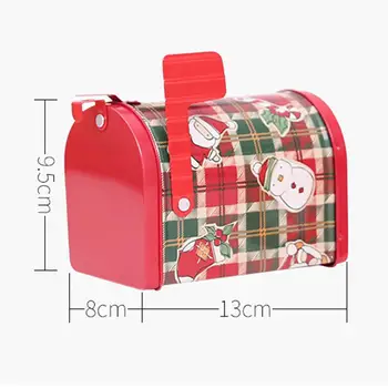 

Christmas Decorations Christmas Small Mail Box Tin Box Child Iron Gift Box Envelope Box Festival party supplies