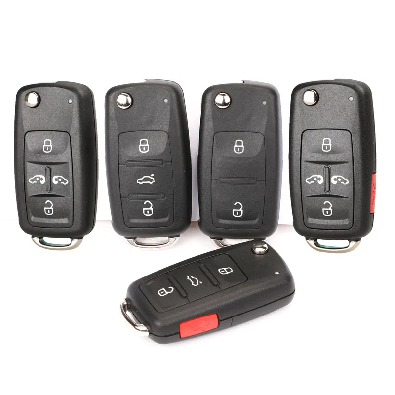 

jingyuqin Flip Folding Remote Car Key Shell Fob For VW Polo Jetta Golf MK6 Tiguan Touareg 202AD 202H 202Q 2/3/4/5 Button KeyCase