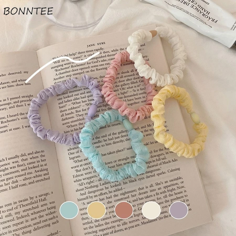 Headwear Women Solid Simple Rubber Bands Leisure Chic Student College Korean Style Femme Hair Ties Accessories for Lady Hot Sale |