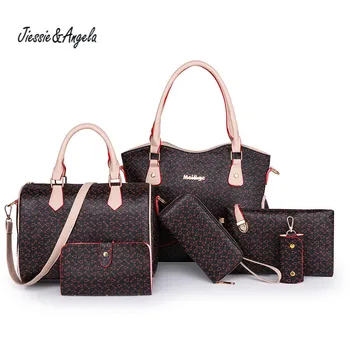 

Jiesie&Angela Luxury Women Handbags Crossbody Shoulder Bag Female Different Size Bags 6 Pieces Set Handbag Women Messenger Bag