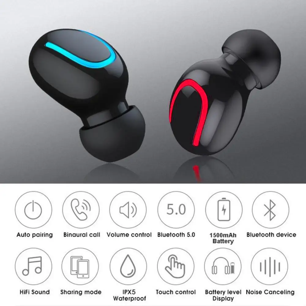Мини TWS 3D стерео наушники беспроводные Bluetooth 5,0 наушники с микрофоном спортивные водонепроницаемые наушники Автоматическое Сопряжение игровая Музыкальная гарнитура