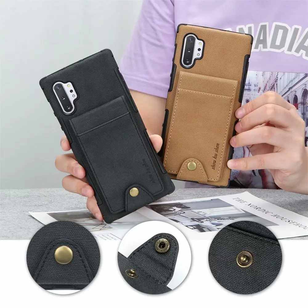 Роскошный чехол из холщовой ткани для samsung Galaxy Note 8, 9, 10 Plus, S8, S9, S10 Lite, 5G, кошелек с отделением для карт, задняя крышка, чехол