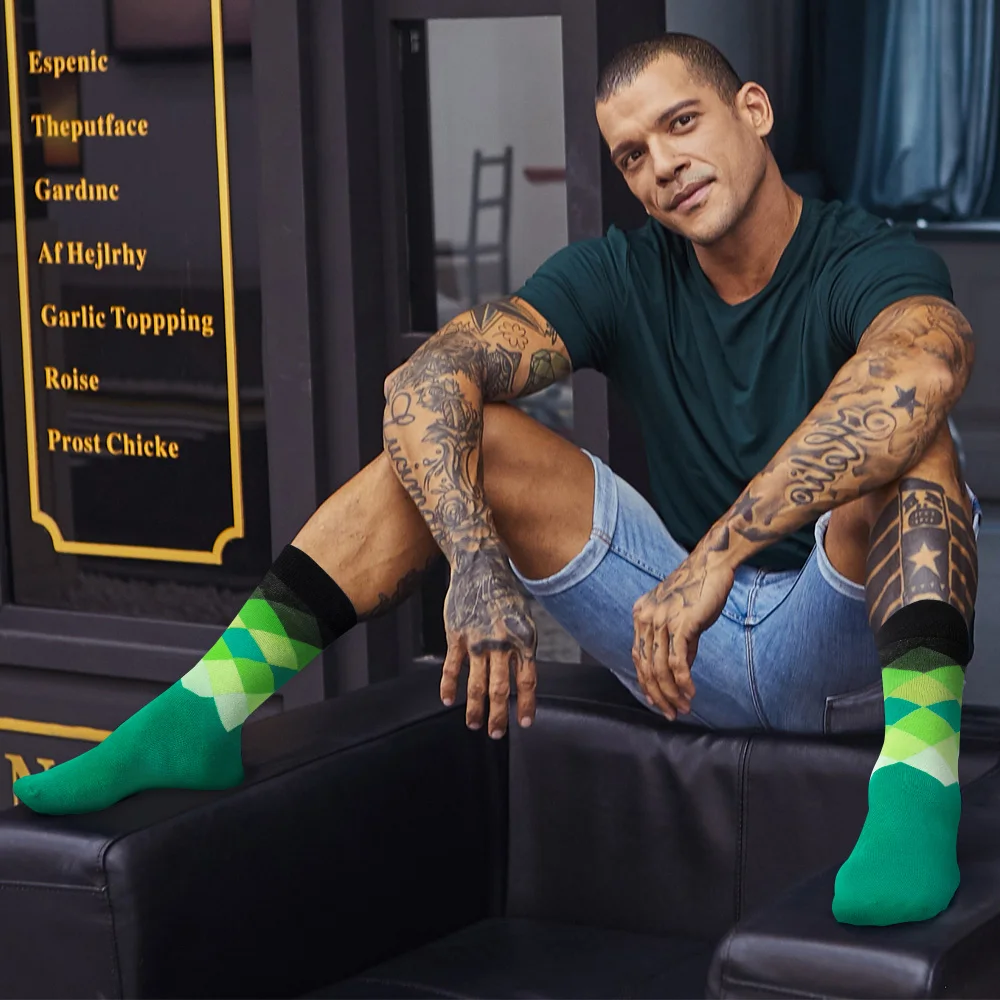 

SeeBest Mens funny novelty dress socks Diamond argyle long colorful pattern gifts box set pack cool guys husband boyfriend crew