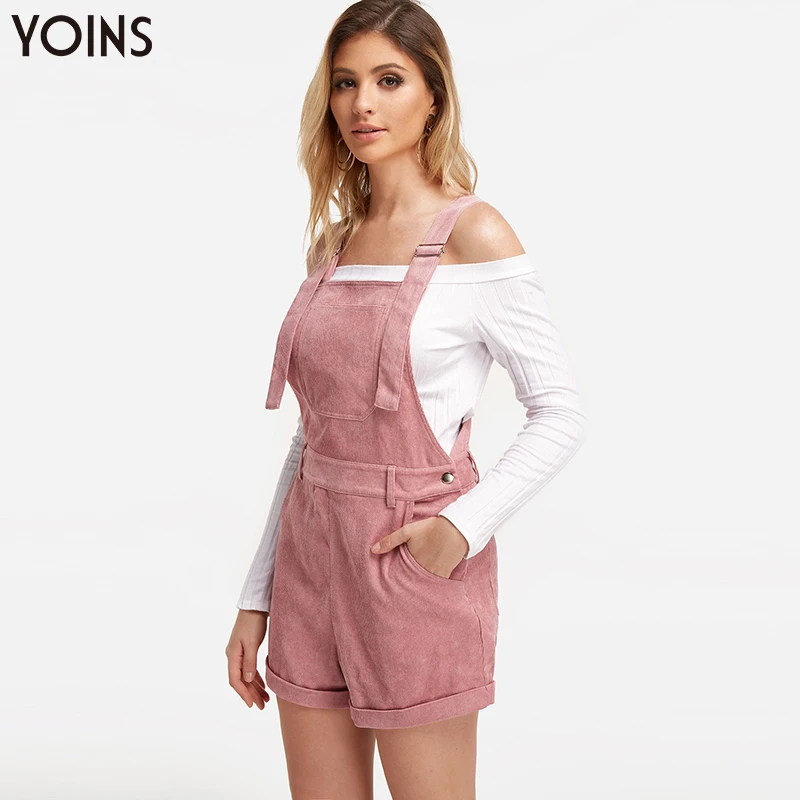 YOINS модный костюм для подвижных игр без рукавов с боковыми карманами и регулируемыми лямками на плечах для девочек; модель года; сезон лето-осень