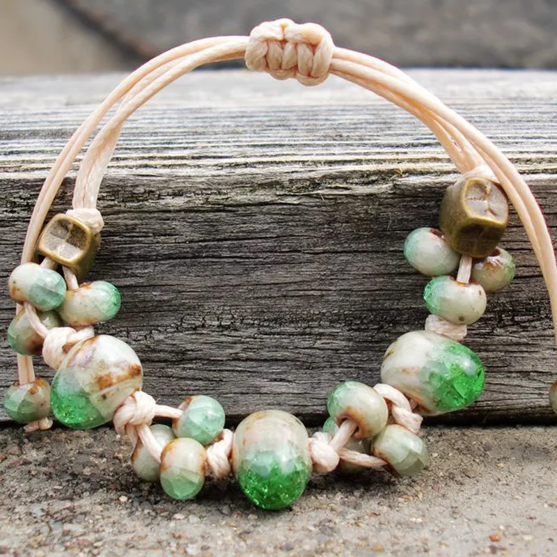 Модный простой Плетеный керамический регулируемый браслет индивидуальный