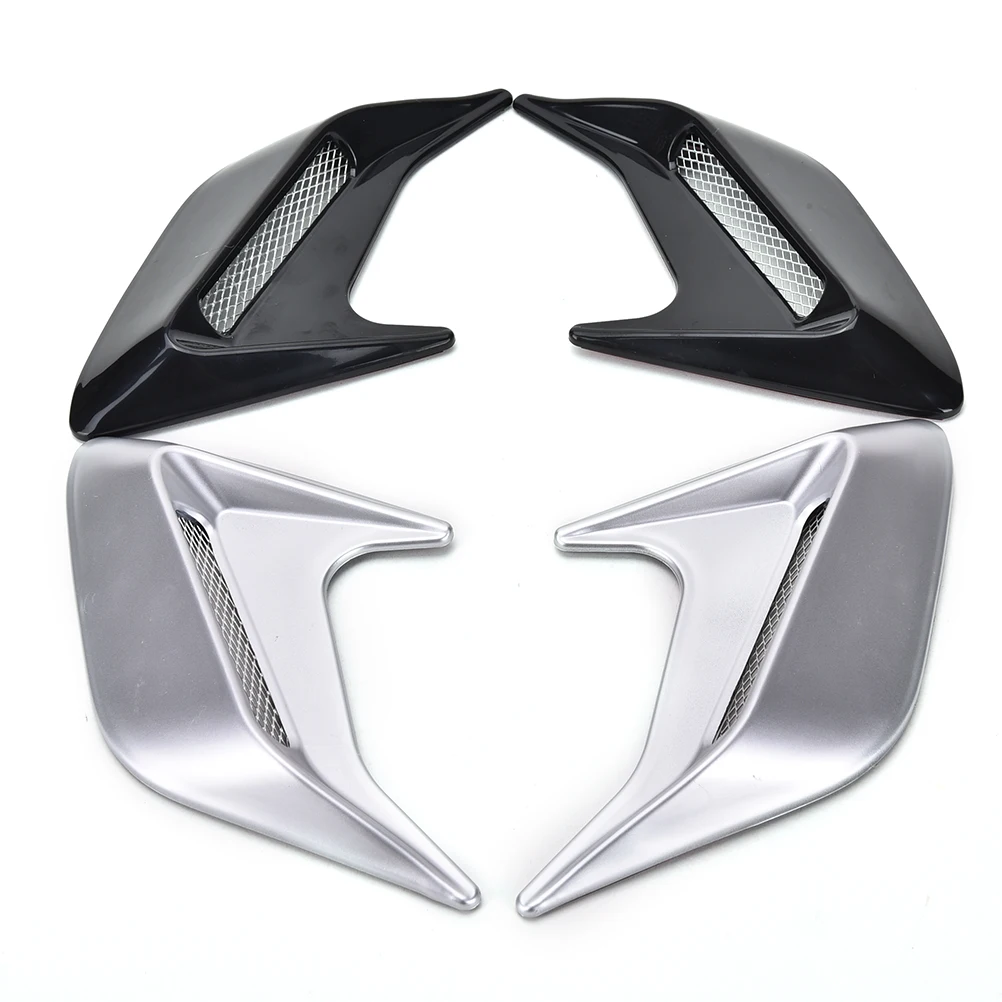 

2Pcs Car Auto Side Vent Air Flow Fender Intake Sticker Car Simulation Side Vents Decorative Silver,Black color