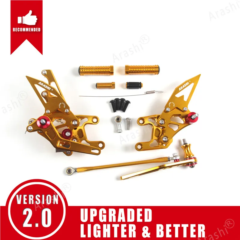 Arashi 1 комплект CBR1000RR 2008-2011 CNC регулируемая подножка Rearsets для HONDA CBR1000 CBR 1000 RR 2008 2009 2010 2011 подножки - Цвет: Gold