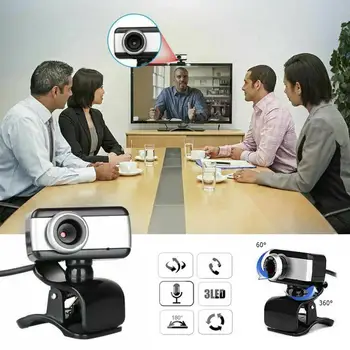

HOT!!! HD USB 2.0 Webcam With Microphone Laptop Desktop PC Computer Suit For Remote Office Video Conference Online Class