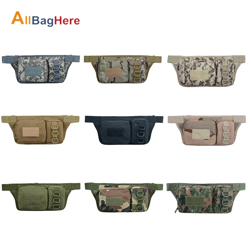 Outdoor Sports Waterproof Tactical Waist Bag Utility Riding Multi-pockets Card Phone Bags Camouflage Cycling Running Hiking Bags
