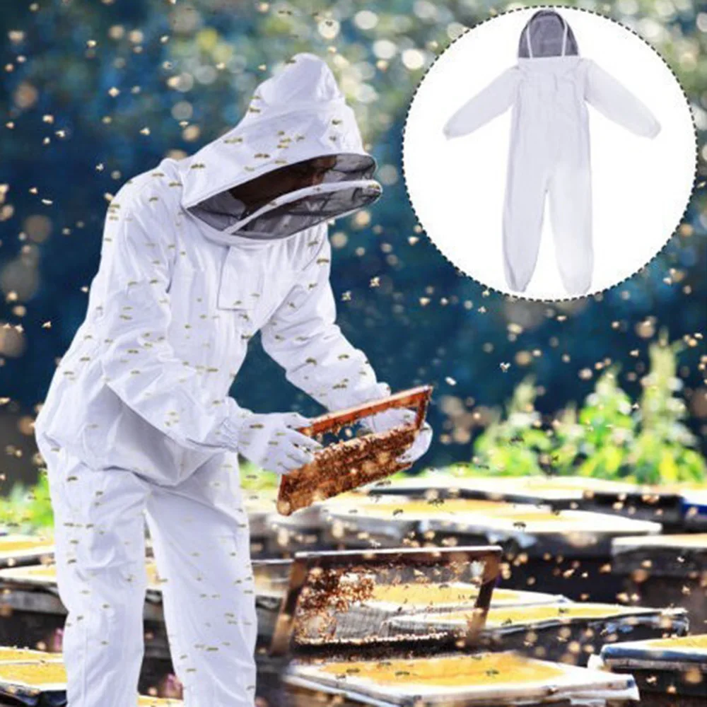 L Size Full Body Beekeeping Bee Keeping Beekeeper Suit Protect Suit W/ Glove Hat 