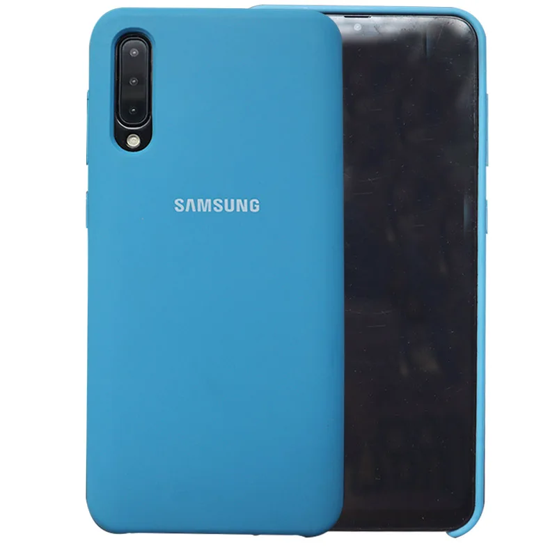 Чехол на самсунг а50 Samsung A50 Чехол жидкий силикон мягкий защитный samsung Galaxy A70 A50 A30 A10 A60 A40 A90 чехол для Galaxy A50 чехол - Цвет: Blue