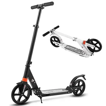 

Adult Teenager Foldable Kick Scooter 2-Wheel Adjustable T-Handlebar Foot Scooter Outdoor Sports Portable Scooters Skateboard