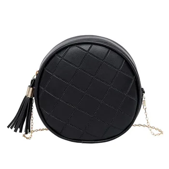 

2020 Women's Shoulder Tassels Small Round Bag High Quality Chain Messager Bag Phone Coin Purse Crossbody Bag Hobos #20