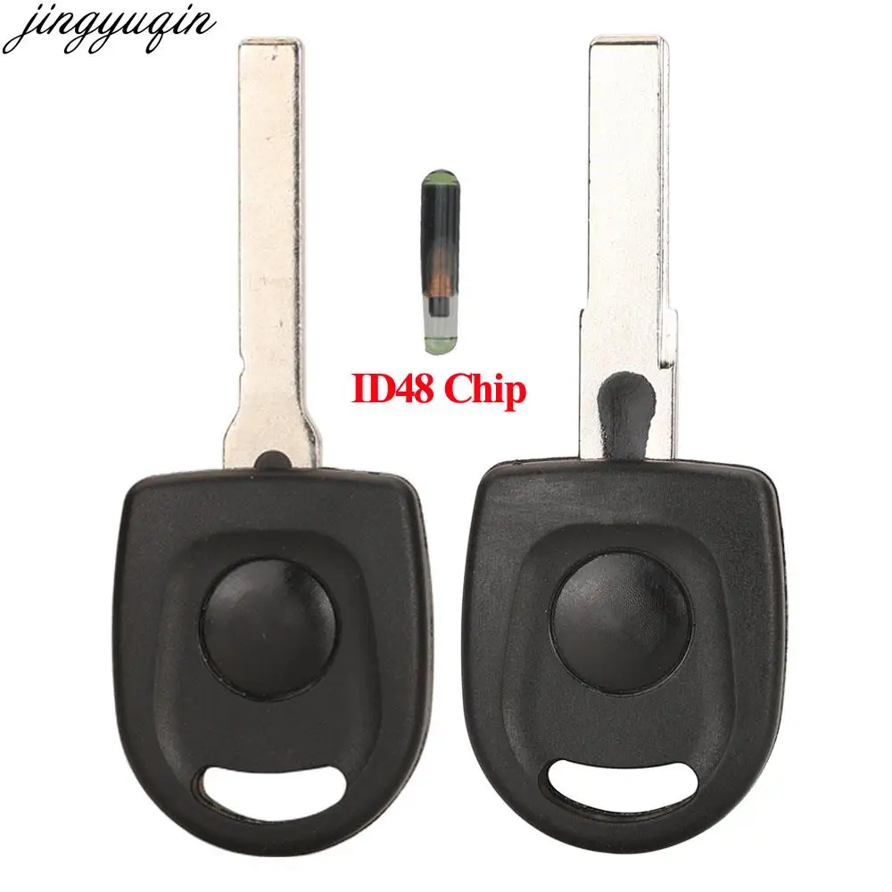 Jingyuqin Remote Car Key Case Shell with ID48 Chip For VW Volkswagen Polo Golf SEAT Ibiza Leon SKODA Octavia 0 Buttons Fob jingyuqin remote car key case shell with id48 chip for vw volkswagen polo golf seat ibiza leon skoda octavia 0 buttons fob