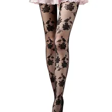 Pantyhose Baru Fashion Rose Selang Pakaian Dalam Wanita Setengah Tembus Terang Tipis Tetap Up Pesta Celana Ketat Stoking Elastis Renda Wanita Stocking Tattoo(China)