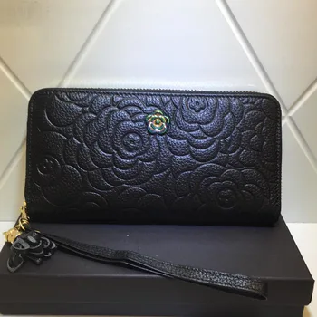 

2020 new arrival cow leather female long wallet branded real leather purse for lady credit card holder clutch bag free shipping