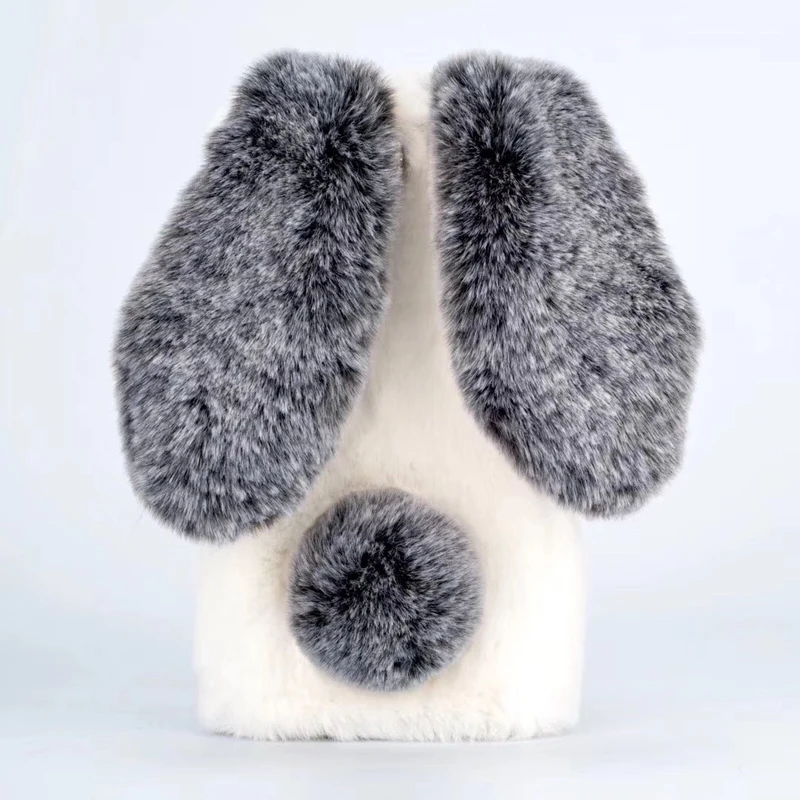 Winter Warm Cute Rabbit Case For Huawei P20 P30 Pro P8 P9 Lite Chrismas Gift Plush Fur Soft Silicon Phone Case For Mate 20 Pro