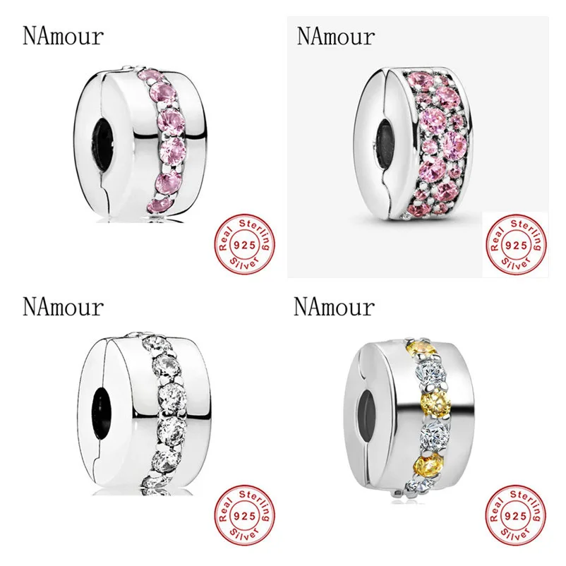 Bead jewelry making New Clover Bow Path Leaf Star Clip DIY Beads Fit Original Pandora Charms Silver 925 Bracelet Bead Jewelry Making