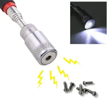 

New Universal Magnet Strong Suction Telescopic Extension Rod With Lights Pickup For Suction Screw Nut Tools Suction Rods Tools