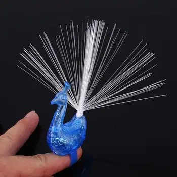 

LED Luminous Peacock Peafowl Finger Ring Party Props Christmas Birthday Gifts*