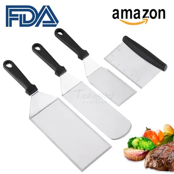 

Teppanyaki Stainless Steel Food Shovel Four Paper Set Steak Grilled Shovel Pizza Shovel Frying Spade A Pancake Shovel