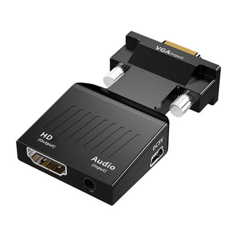 전통적인 VGA 인터페이스를 연결하기위한 VGA-HDMI 호환 어댑터 노트북 PC 모니터 프로젝터 (리드 95AF 포함)