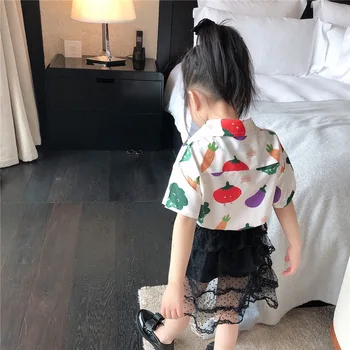 

kids baby girls summer short sleeve tops print shirts toddler girl clothing girl Sun protection blouses casual shirts 6M-6Y