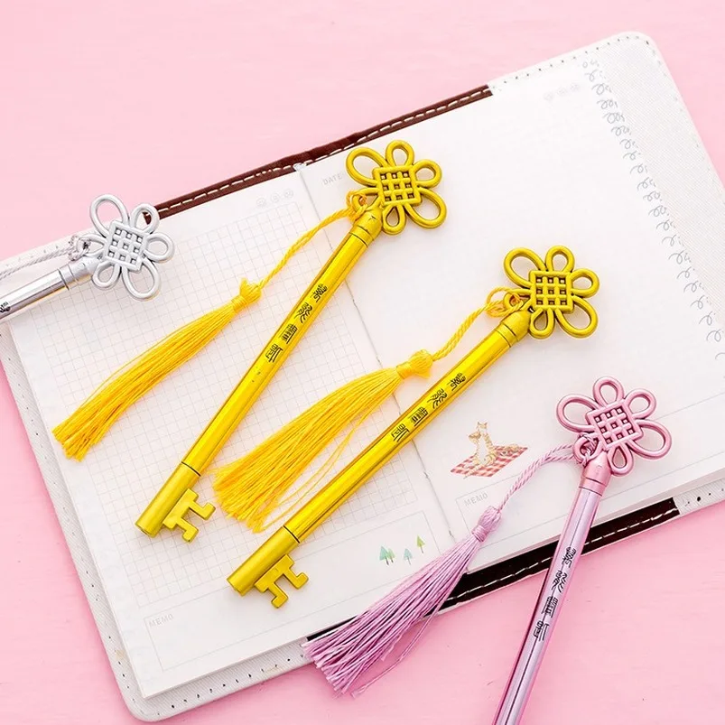 

20 Pcs Personality Key Pen Fashion Palace Romantic Su Pendant Gel Pen Student Office Black Pen