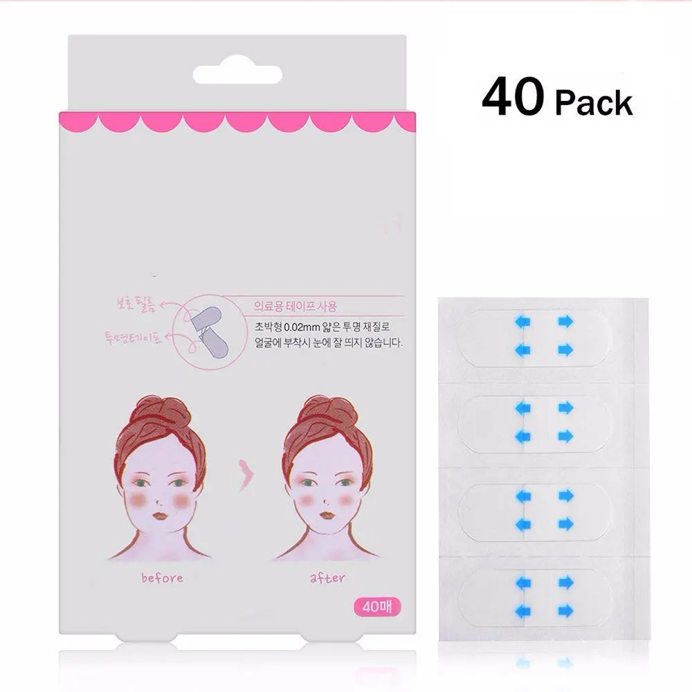 80 pcs Invisible Thin Face facial Stickers Facial Line Wrinkle Sagging Skin V-Shape Neck Chin Lift Tape Scotch for | Красота и