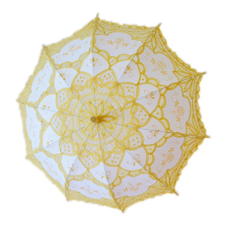 Yellow white Викторианская эпоха сцены и старинные западные события вечерние украшения кружевной зонтик свадебные подарки зонтик - Цвет: Yellow white