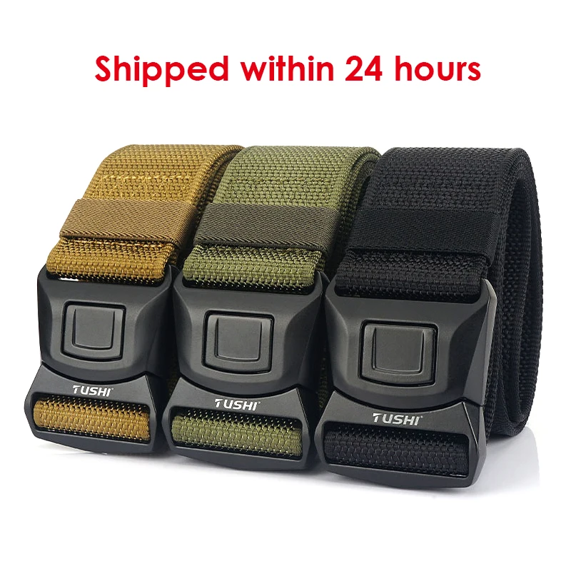 HSSEE 5cm Fashion Tactical Belt Metal Buckle Quick Release Heavy Military Army Belt Soft Nylon Outdoor Casual Wide Belt Male