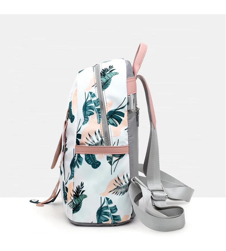 Women Backpack Flower Printing School Backpacks For Teenage Girls Nylon Bookbags Lady Daily Travel sac Shoulder Bags XA511H