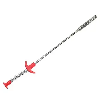 

New 62cm Hand Bending Pressure Sewers Clip Device Junk Sewer Dredge Handle Hair Cleaning Tool Drain Sewer Dredge Pipeline Hook