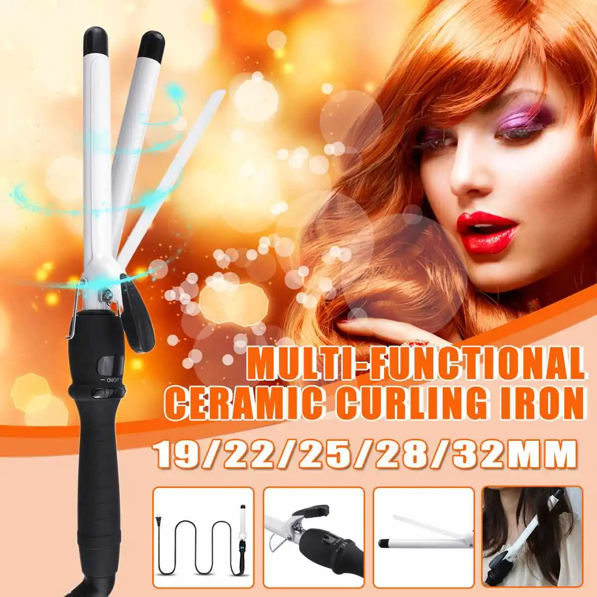 

9/22/25/28/32mm Ceramic Curling iron Temperature Adjustment Hair Curler Wand Curler Hair Curling Irons Hair Tools Professional