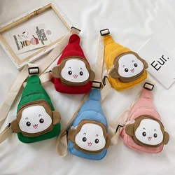 Cute Children's Messenger Bag Baby Girls Canvas Fashion Shoulder Bags Lovely Cartoon Pattern Small Crossbody Bags Kids Gifts