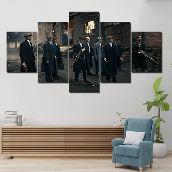 

5 Panel HD print Painting peaky blinders Canvas Wall Art 5 piece movie poster Picture Home Decoration Print
