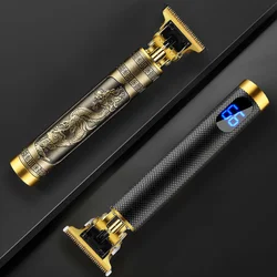 Men Cordless Hair Clipper Barber Professional Buddha Dragon Electric Hair Cutting Machine Beard Shaving Hair Trimmer Styling Kit